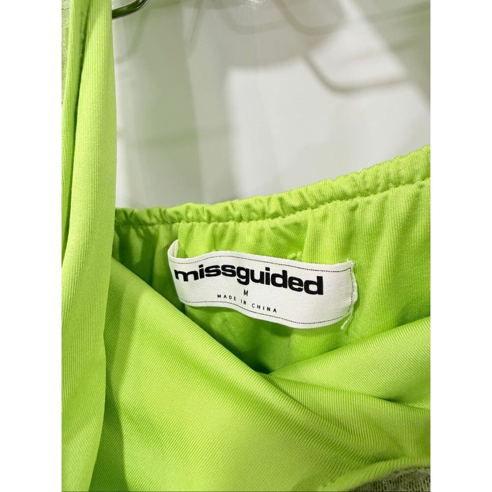 Missguided Lime Sequin Halter Mini Dress M - Picture 8 of 10